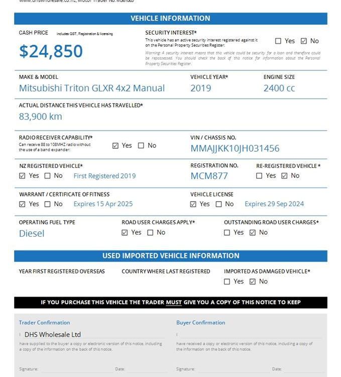 Car Finance 2019 Mitsubishi Triton-1879387